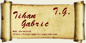 Tihan Gabrić vizit kartica
